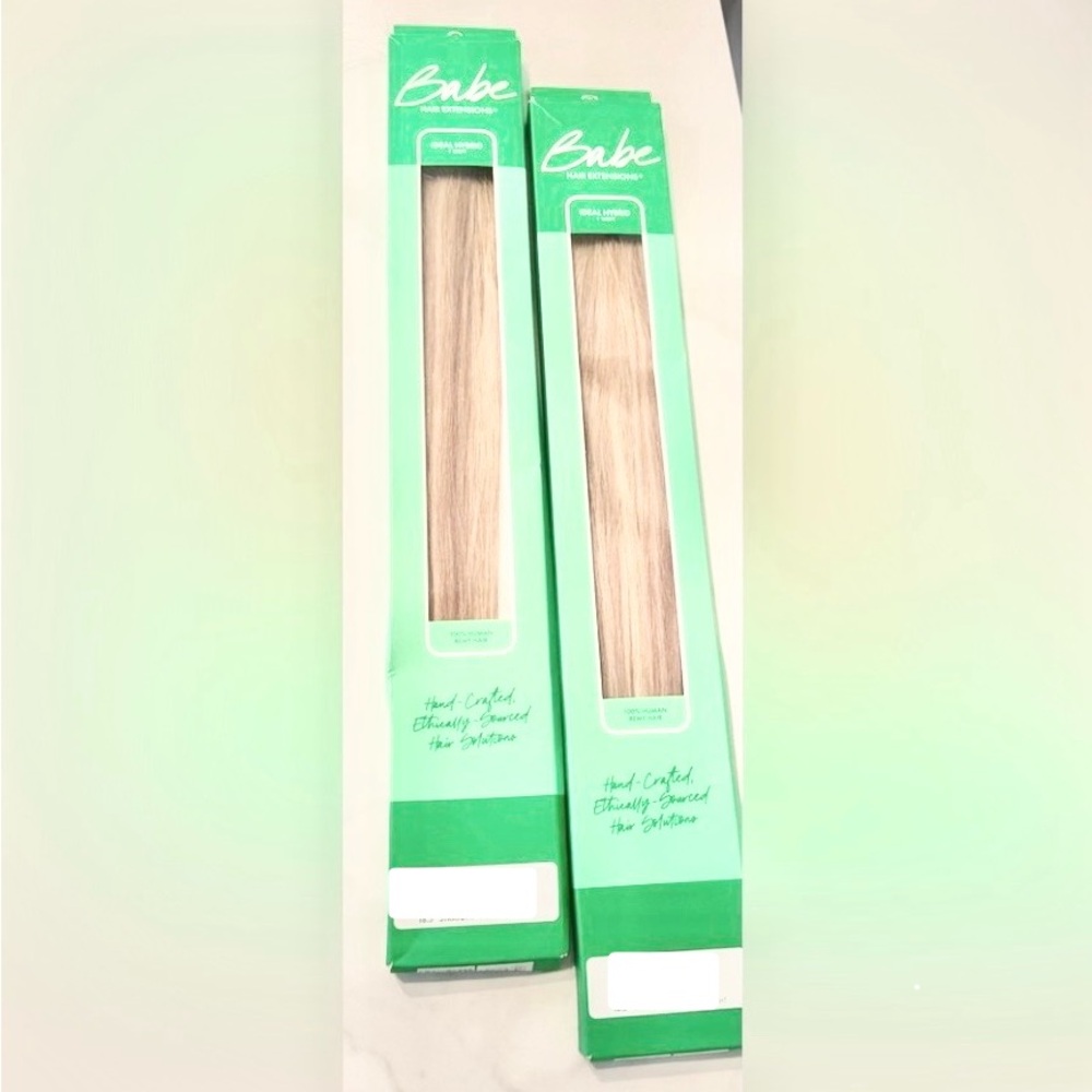 2 New packs Babe Human Hair Extensions 18.5” #80 lightest ash blonde